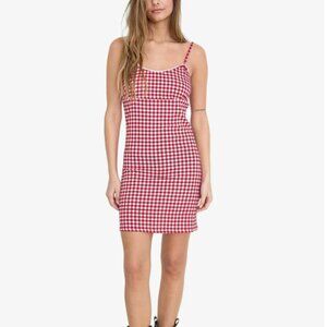 Noisy May Stella Empire Waist Dress Red Gingham Size XL NWOT